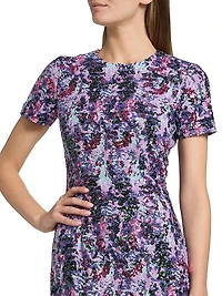 Sequined Short-Sleeve Sheath Dress