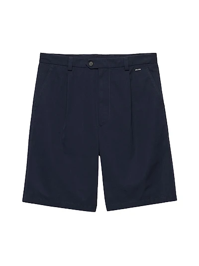 Vintage-Effect Cotton Bermudas