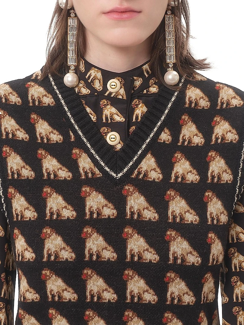 Petit Charles Jacquard Wool Gilet