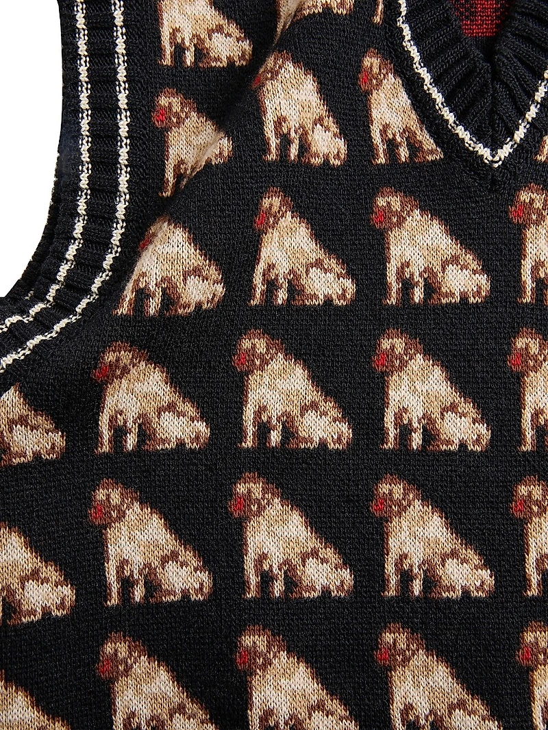 Petit Charles Jacquard Wool Gilet