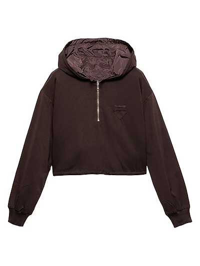 Reversible Cotton Jersey and Re-Nylon Hoodie