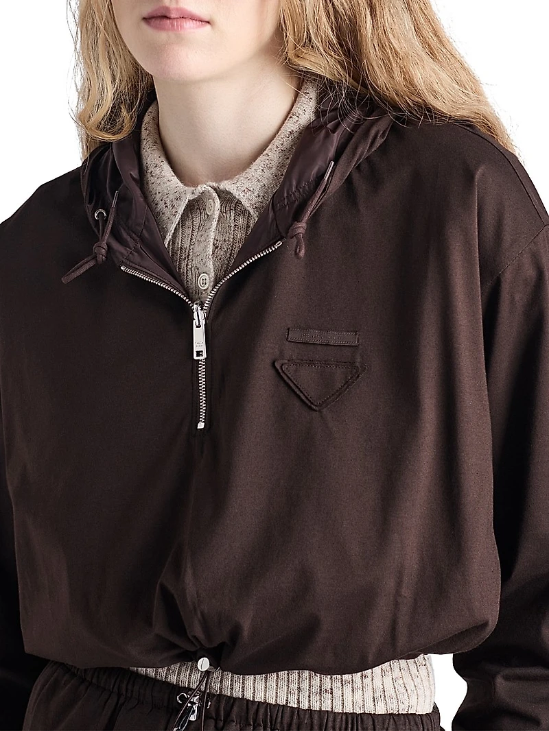 Reversible Cotton Jersey and Re-Nylon Hoodie