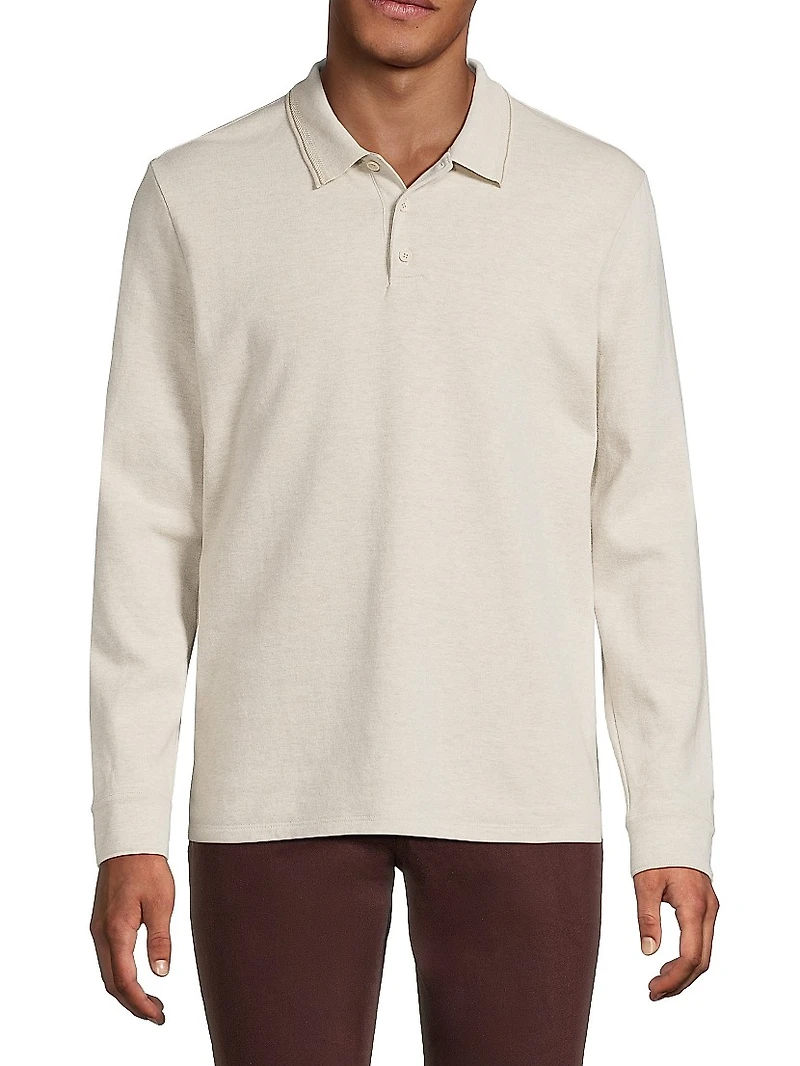 Heathered Double-Face Polo Shirt