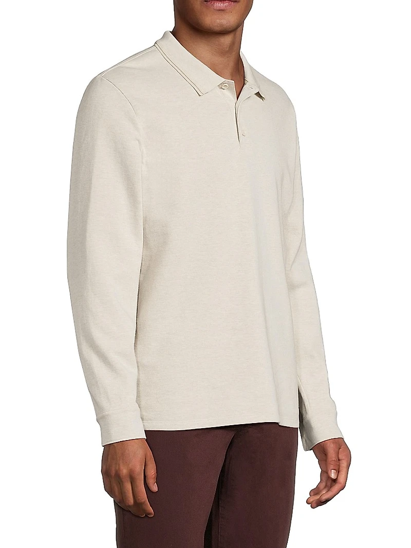 Heathered Double-Face Polo Shirt