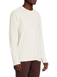 Microwaffle Cotton Crewneck Top