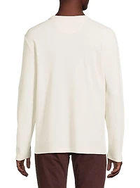 Microwaffle Cotton Crewneck Top