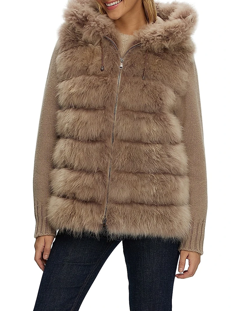 Select Cashmere Goat Parka with Loro Piana Sleeves and Back