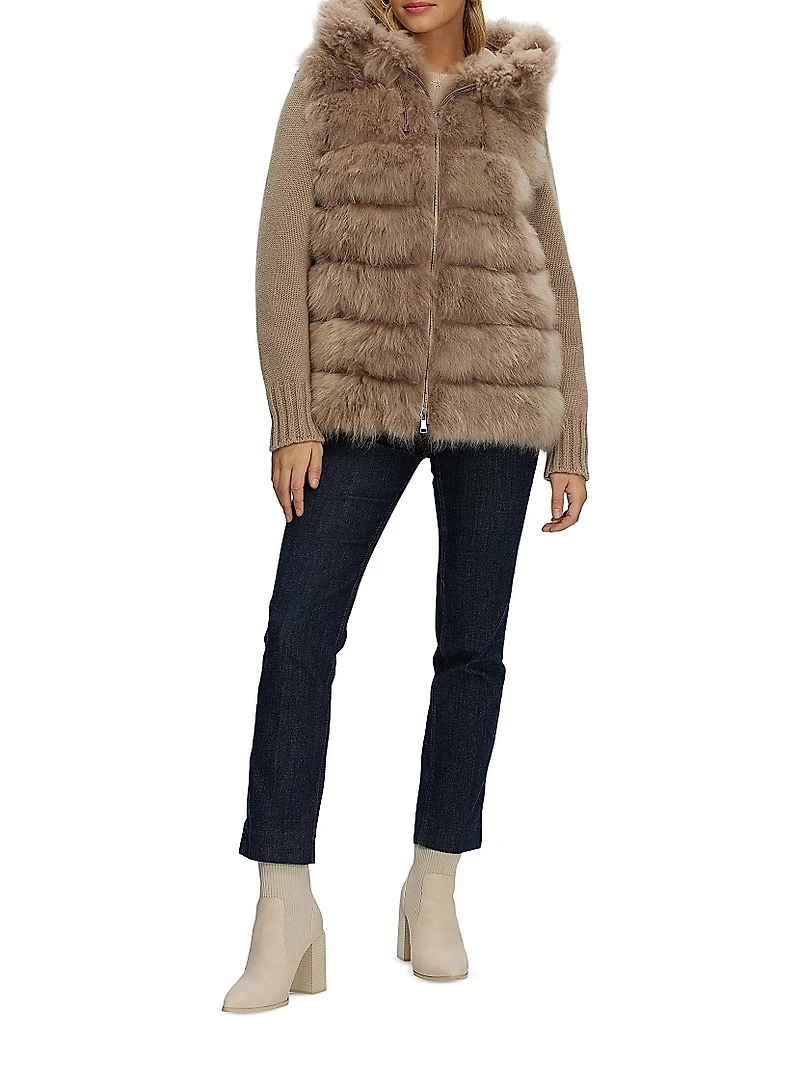 Select Cashmere Goat Parka with Loro Piana Sleeves and Back