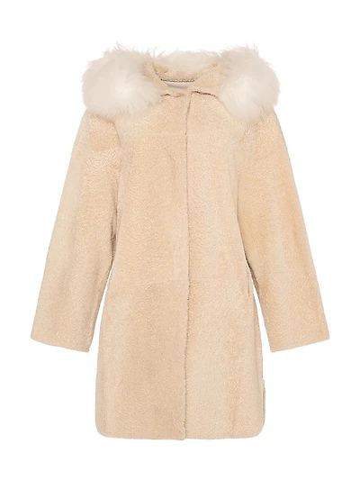 Reversible New Zealand Shearling Lamb Stroller with Select Mongolian Hood Trim