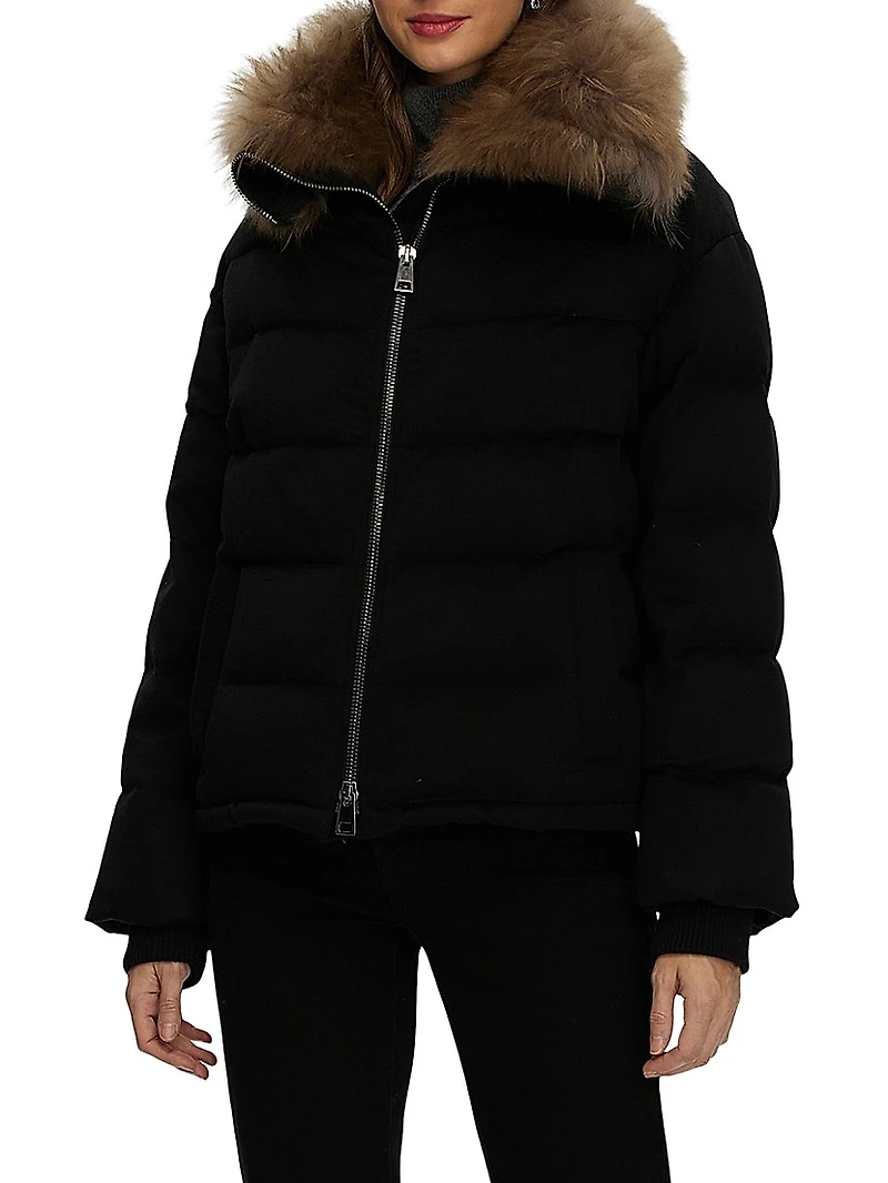 Loro Piana Cashmere Down Jacket with Select Goat Collar