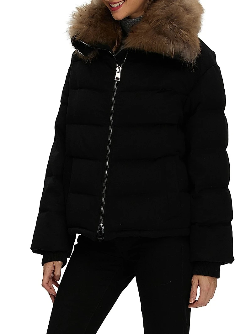 Loro Piana Cashmere Down Jacket with Select Goat Collar