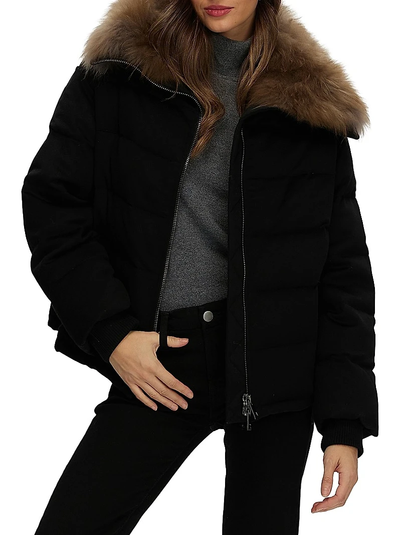 Loro Piana Cashmere Down Jacket with Select Goat Collar