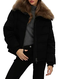Loro Piana Cashmere Down Jacket with Select Goat Collar