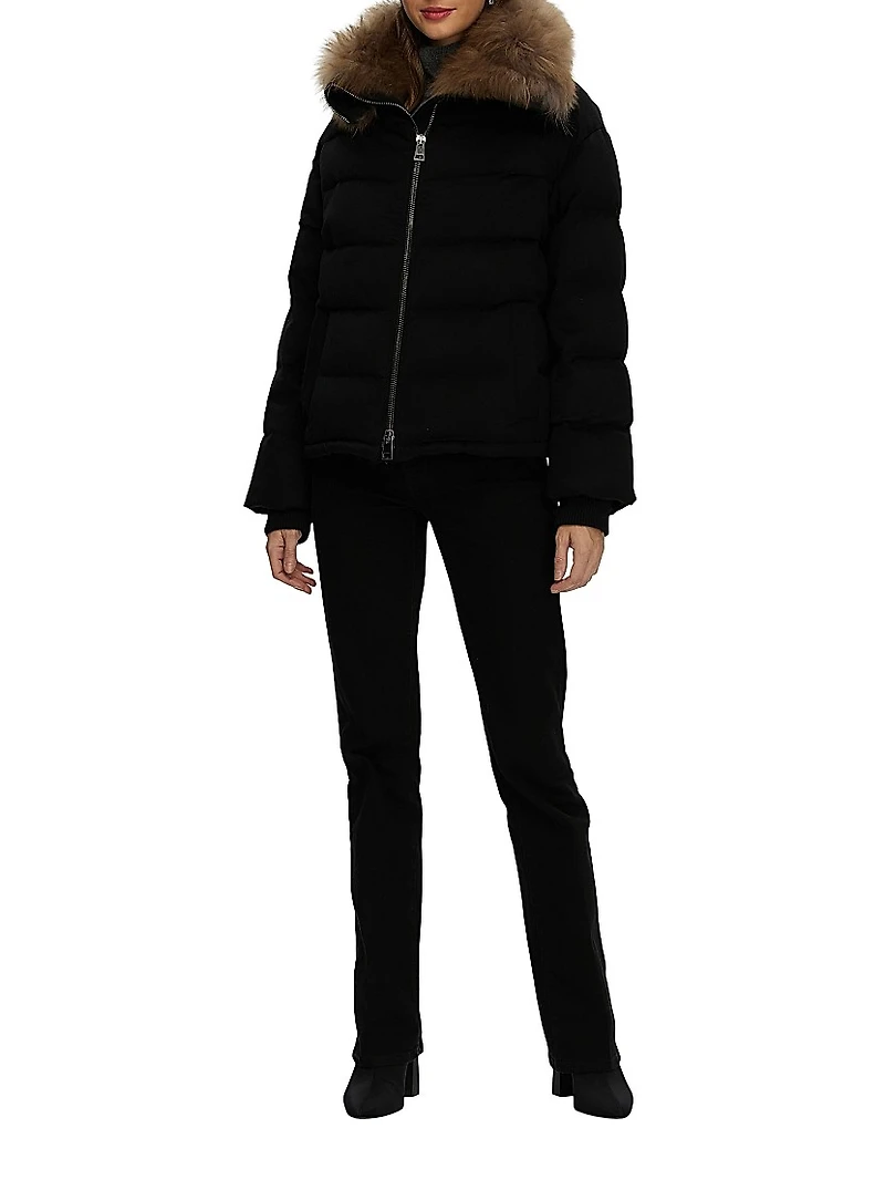 Loro Piana Cashmere Down Jacket with Select Goat Collar