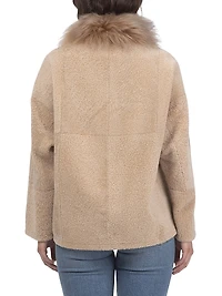 Reversible New Zealand Shearling Lamb Jacket with Select Mongolian Collar