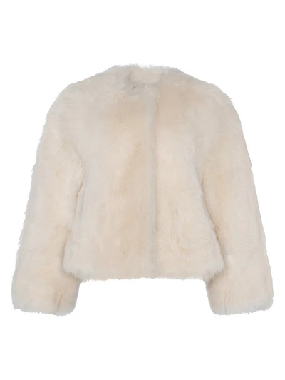 Reversible Collarless Toscana Shearling Lamb Jacket