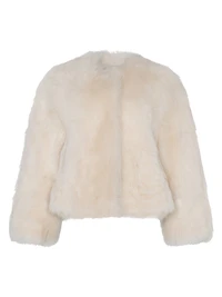 Reversible Collarless Toscana Shearling Lamb Jacket