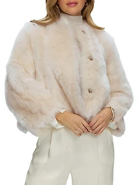 Reversible Collarless Toscana Shearling Lamb Jacket