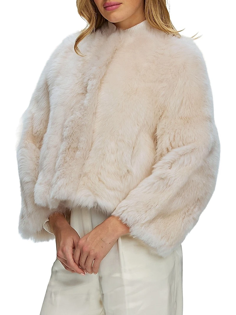 Reversible Collarless Toscana Shearling Lamb Jacket