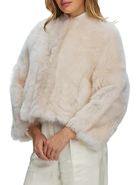Reversible Collarless Toscana Shearling Lamb Jacket