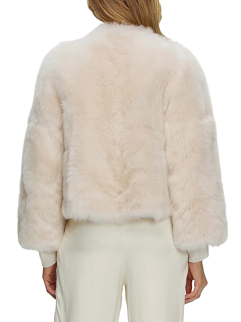 Reversible Collarless Toscana Shearling Lamb Jacket