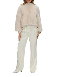 Reversible Collarless Toscana Shearling Lamb Jacket