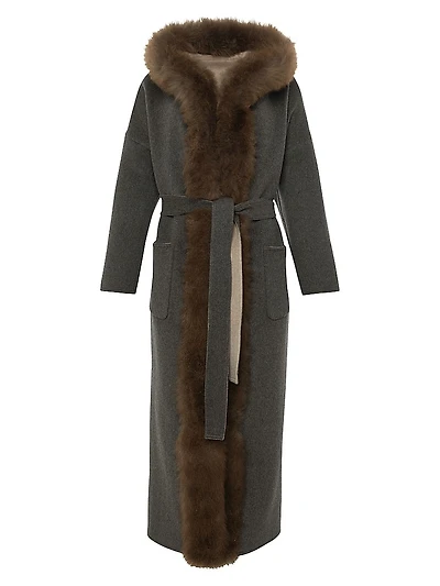 Reversible Loro Piana Cashmere Parka with Select Goat Trim