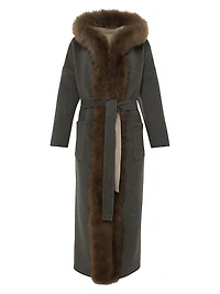 Reversible Loro Piana Cashmere Parka with Select Goat Trim