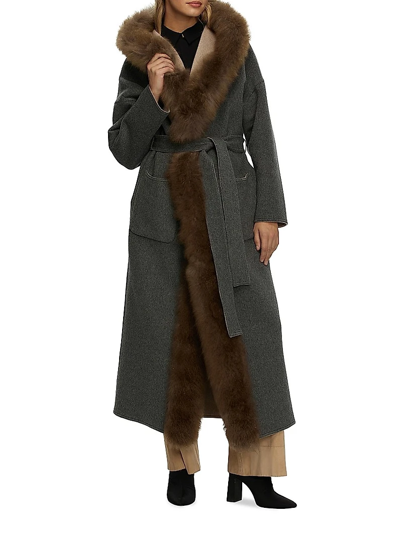 Reversible Loro Piana Cashmere Parka with Select Goat Trim