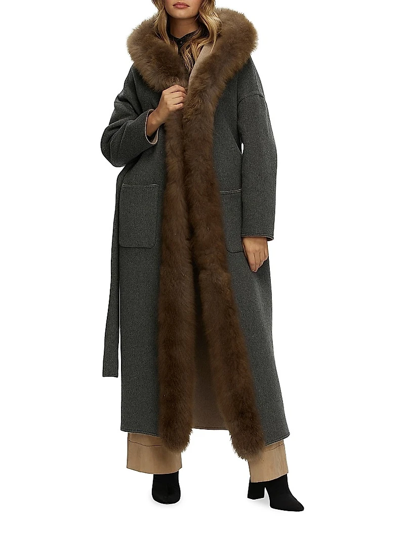 Reversible Loro Piana Cashmere Parka with Select Goat Trim