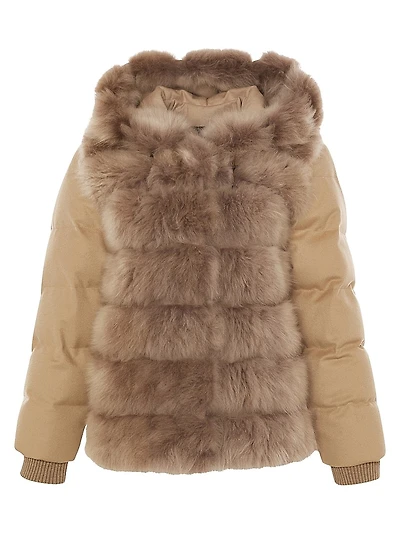 Select Cashmere Goat Quilted Down Parka with Loro Piana Sleeves and Back