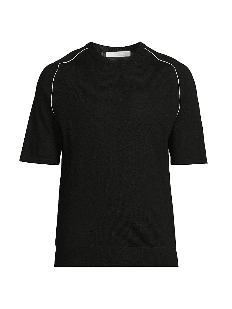 Contrast Seam Wool T-Shirt