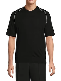 Contrast Seam Wool T-Shirt