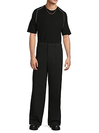 Contrast Seam Wool T-Shirt