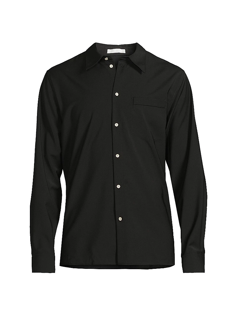 Wool Button-Front Shirt