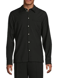 Wool Button-Front Shirt