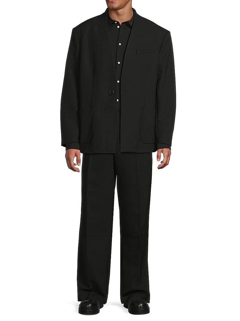 Wool Button-Front Shirt