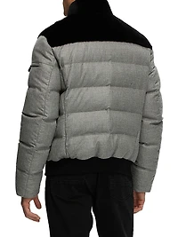 Merino Shearling Lamb Bomber Jacket with Wool