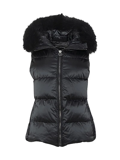 Apres-Ski Vest with Detachable Toscana Shearling Lamb Hood Trim