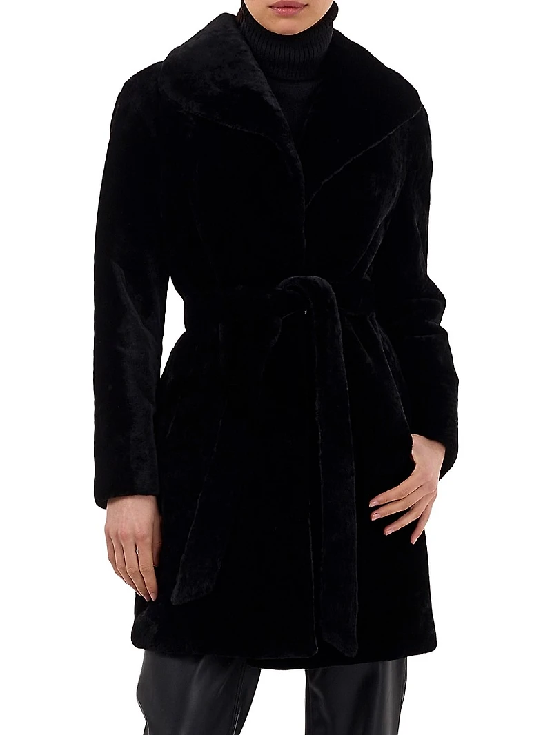 Shearling Lamb Stroller Reversible to Taffeta Belt