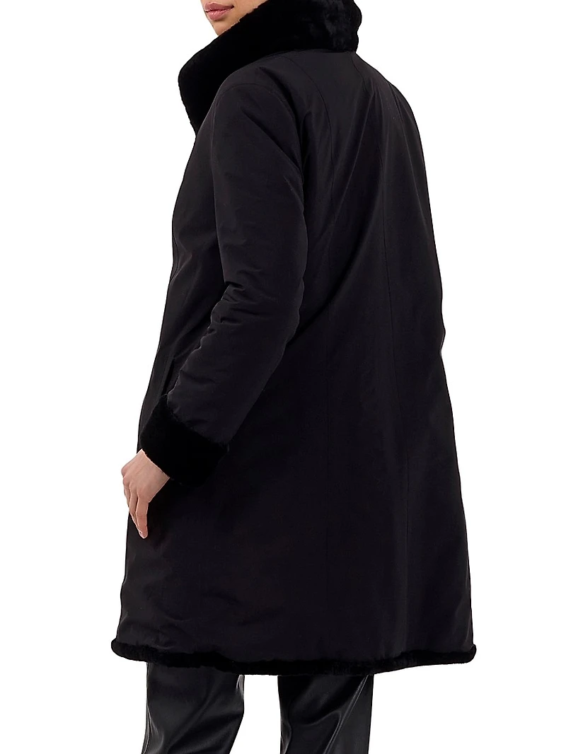 Shearling Lamb Stroller Reversible to Taffeta Belt