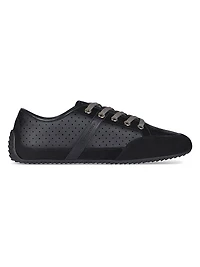 Slim Sneakers Perforated Leather and Suede