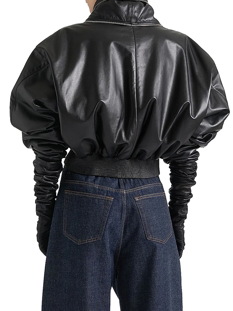 Bomber Nappa Leather with Zipped Shawl Collar