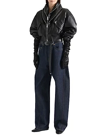 Bomber Nappa Leather with Zipped Shawl Collar