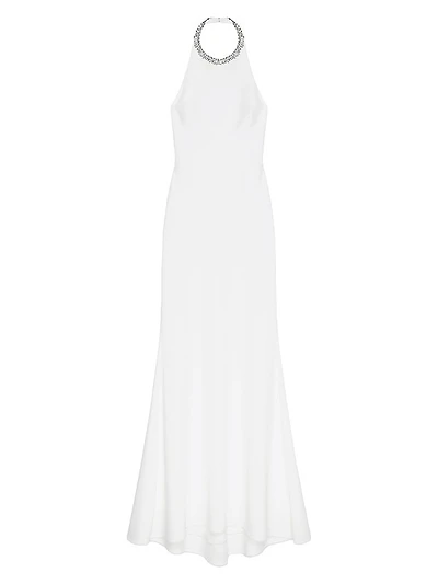 Textured Evening Dress with Crystals