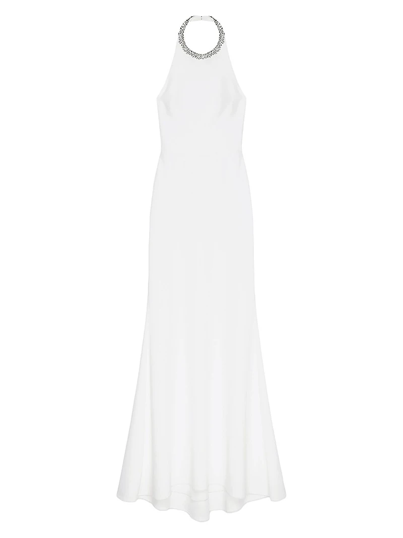Textured Evening Dress with Crystals