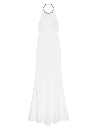 Textured Evening Dress with Crystals