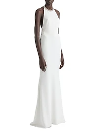 Textured Evening Dress with Crystals