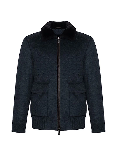 Fabric Jacket with Merino Shearling Lamb