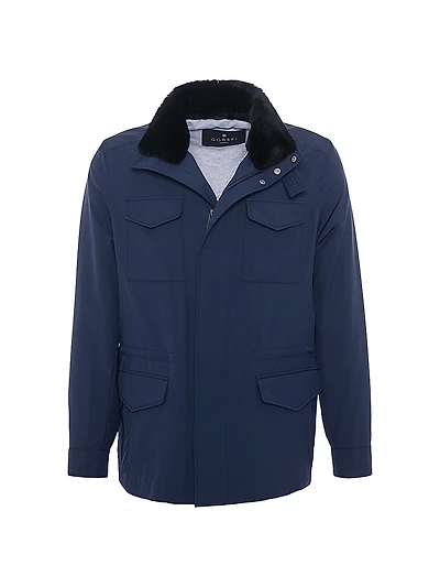 Storm System Lined Jacket with Shearling Lamb Collar